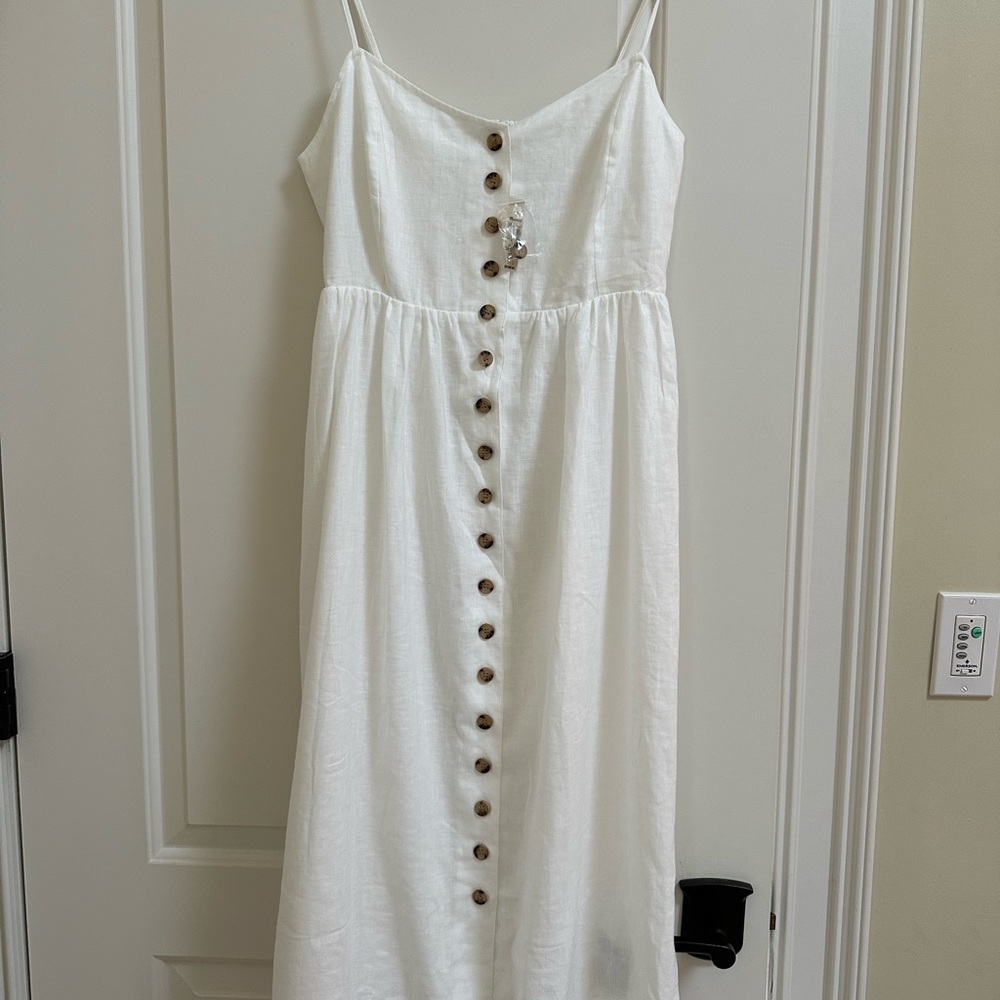 NWT Madewell Button Front Lines Blend Midi Dress